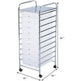 thumbnail image 3 of YYEAN 10 Drawer Rolling Storage Cart Scrapbook Paper Office School 15"D x 13"W x 34"H-Clear, 3 of 10
