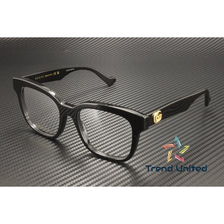 GUCCI GG0958O 004 Rectangular Squared Black Demo Lens 52 mm Women's Eyeglasses
