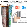 thumbnail image 3 of 16oz Tumblers Pioneer Flower Floral Print Pattern Stainless Steel Vacuum Insulated Double Wall Travel Tumbler Cups Mug with Lid and Straw,Cleaning Brush for Coffee,Tea, 3 of 4