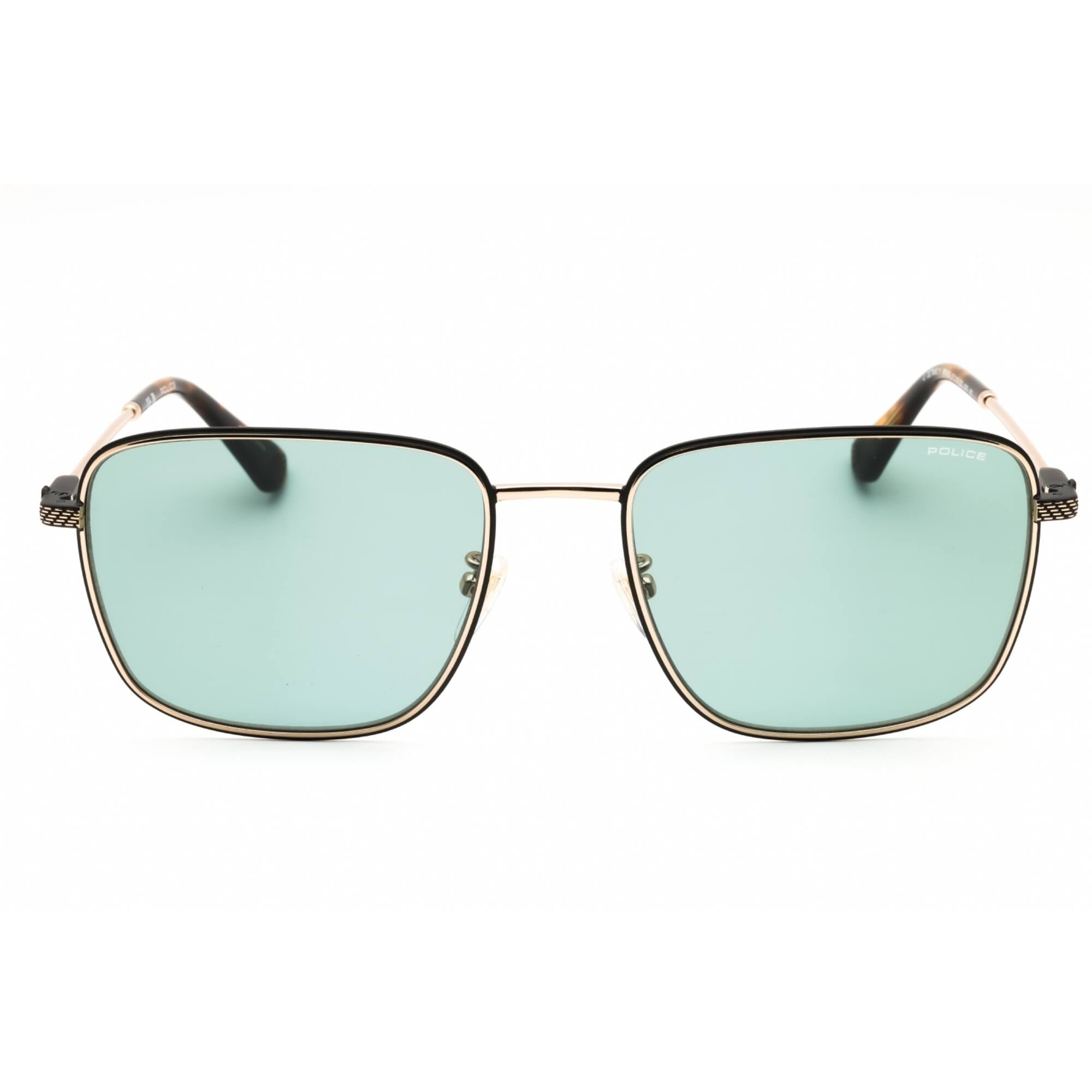 Police SPLP26 0300 57mm Rectangle Sunglasses Men's Shiny Rose Gold