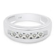 thumbnail image 3 of AFFY 0.25CT Round Moissanite Diamond Channel Set Men's Anniversary Wedding Band Ring 14K White Gold-10, 3 of 7