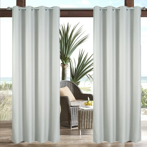 CJC Blackout Outdoor Patio Curtains, Weatherproof, Sun Blocking, UV and