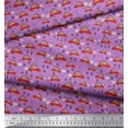 thumbnail image 2 of Soimoi Satin Silk Fabric Car & Owl Cartoon Printed Fabric 1 Yard 42 Inch Wide, 2 of 3