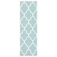 thumbnail image 5 of SAFAVIEH Dhurrie Toby Geometric Moroccan Wool Runner Rug, Light Blue/Ivory, 2'6" x 10', 5 of 9