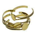thumbnail image 3 of 4x Brazalete para mujer, pulsera, brazalete, bisutería, bisel redondo en blanco de 20 mm Bronce verde, 3 of 9
