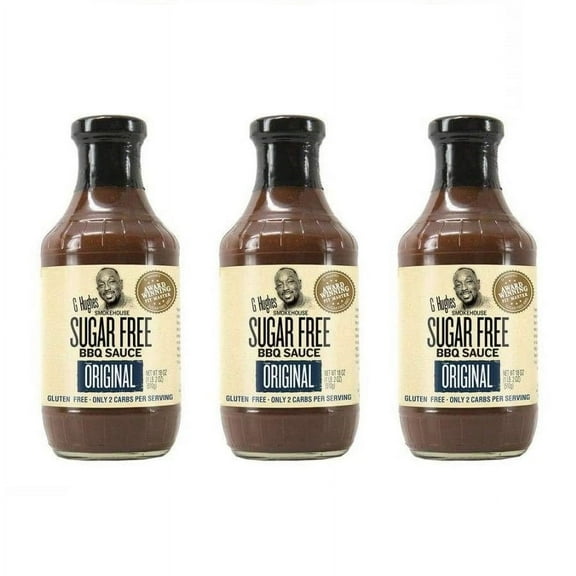 G Hughes' Smokehouse Sugar-Free BBQ Sauce - Original Size: 3-Pack