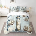 thumbnail image 2 of YST Nautical Theme 7 Pieces Bedding Set, Vintage Lighthouse Comforter Set, Twin Size (7 Count), 2 of 4