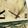 thumbnail image 3 of Designart "Vintage Scenery by the Beachside II" Nautical & Beach Oversized Wall Clock, 3 of 5