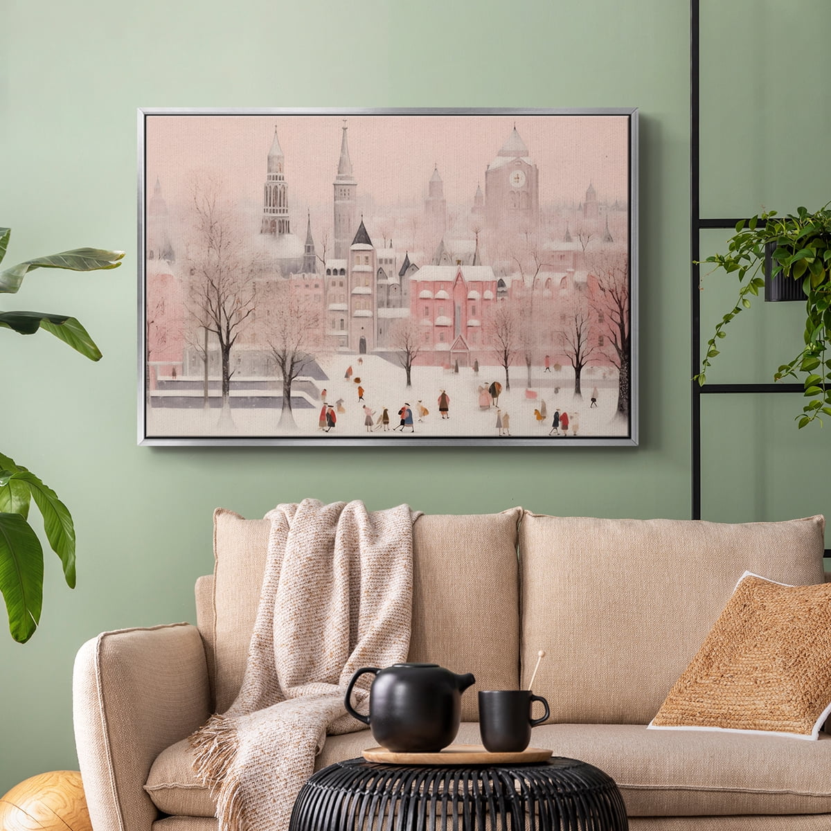 Vintage Landscape-CLXVIII By Wexford Home Framed in Silver Wood Gallery Wrapped Canvas 25 in. x 37 in.