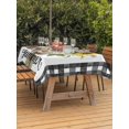 thumbnail image 3 of Outdoor Tablecloth with Umbrella Hole for Patio/Picnic/Party/Camping, Sunflowers Rose Waterproof Table Cloth Rectangle Table Cover Washable, Summer Botanical Eucalyptus Leaves Plaid (60"x 84"), 3 of 8