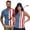 American Flag, variant on Jeiento Tropical Floral Matching Golf Shirts for Couples Quick Dry Moisture Wicking Men Short Sleeve Shirt Women Sleeveless Quarter Zip Golf Tennis Athletic Wear