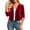 Red, variant on Vivianyo HD Women's Velvet Cropped Open Front Shrug Cardigan, Ruched Three Quarter Sleeve Cover Up for Women, Outer Layer for Dinner Events and Evening Plans, Size S-3XL