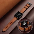 thumbnail image 6 of Compatible with Apple Watch Band 45mm 44mm 42mm, Sweatproof Leather and Rubber Hybrid Band Strap Compatible with Series 7 6 5 4 3 2 1 SE, 6 of 7