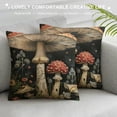 thumbnail image 3 of Chilfamy Square Throw Pillow Covers Forest Mushrooms Green Leaves Pillow Cases Decorative for Home Bedroom Sofa Meadow Floral Butterfly Dragonfly Painting Pillowcases  White, 3 of 5