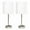 White, variant on Simple Designs 19.5" 2-Pack Stick Table Lamp Set with Charging Outlet, White Shades