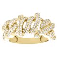 thumbnail image 2 of 10K Yellow Gold Round Diamond 12mm Puff Miami Cuban Pinky Ring Pave Band 1.15 CT, 2 of 5