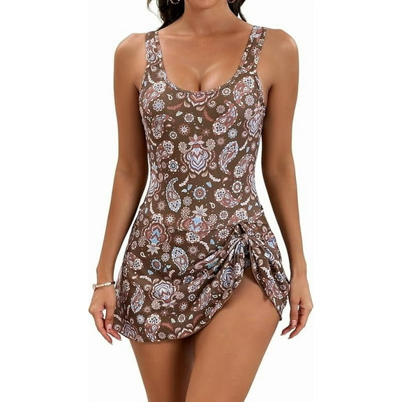 One piece swimdress swimsuits for women tummy control swim dresses skirt bathing suit