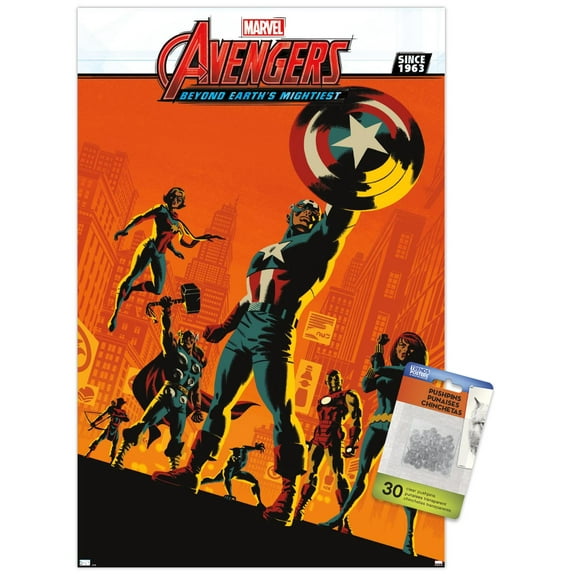 Marvel Comics Avengers: Beyond Earth's Mightiest Wall Poster with Push Pins, 14.725" x 22.375"