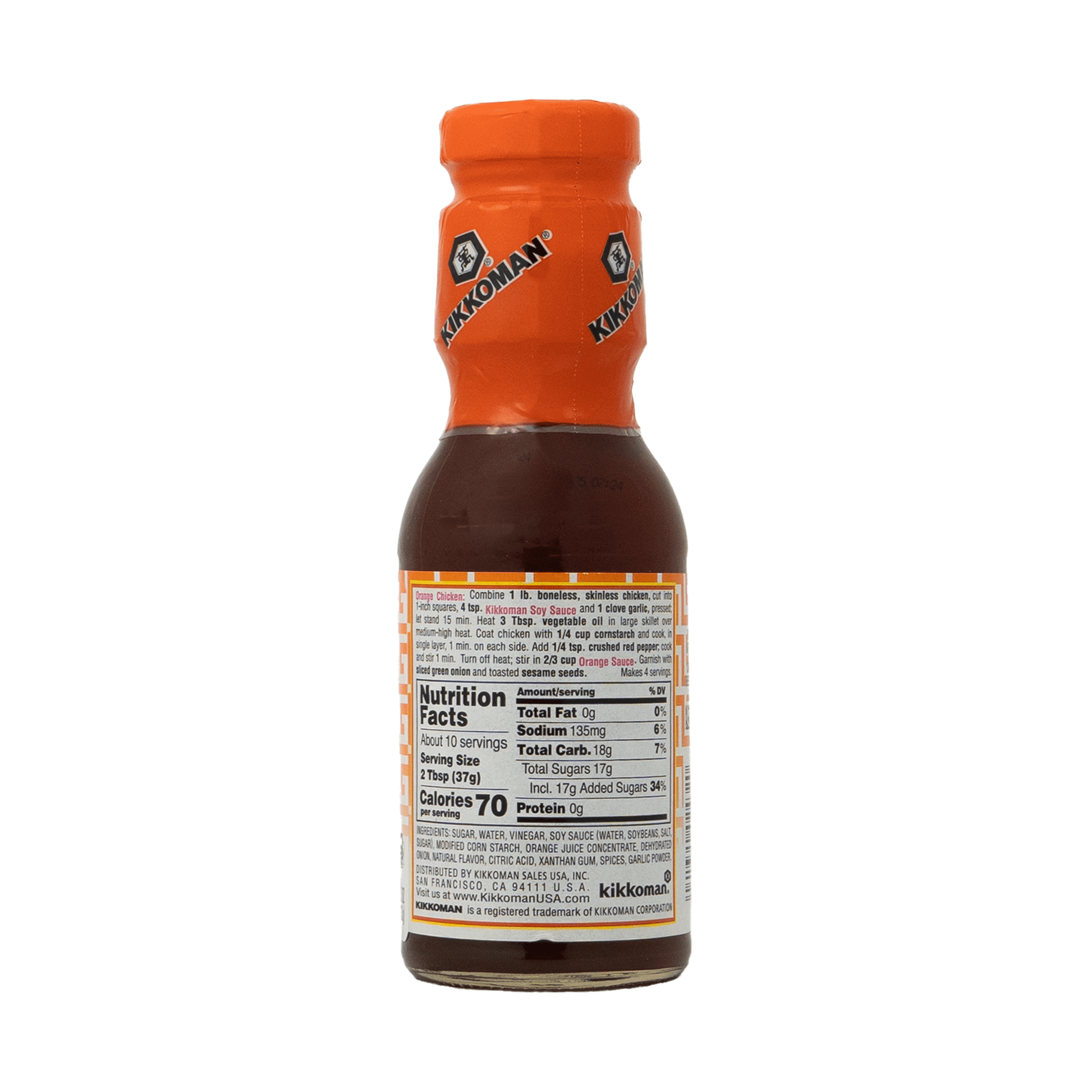 (3 pack) Kikkoman Gluten‑Free Orange Sauce, 12.5 oz Glass Bottle
