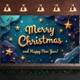 thumbnail image 6 of Golden Merry Christmas Banner Star Decorations Happy New Year Banner 3D Letters Sparkling Holiday Banner for Christmas Party New Year Eve Family Gathering, 6 of 8