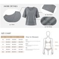 thumbnail image 6 of Short Sleeve Solid Color Summer Women V Neck Casual Flowy Tee Shirt, 6 of 7