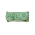 thumbnail image 3 of C.C Children's Kids' Double Pom Cable Knit Fuzzy Lined Ear Warmer Headband, Mint, 3 of 4