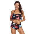 thumbnail image 2 of Ckdifva Hearts Skulls Womens High Waisted Bikini Set Two Piece Swimsuit Bathing Suits, 2 of 5