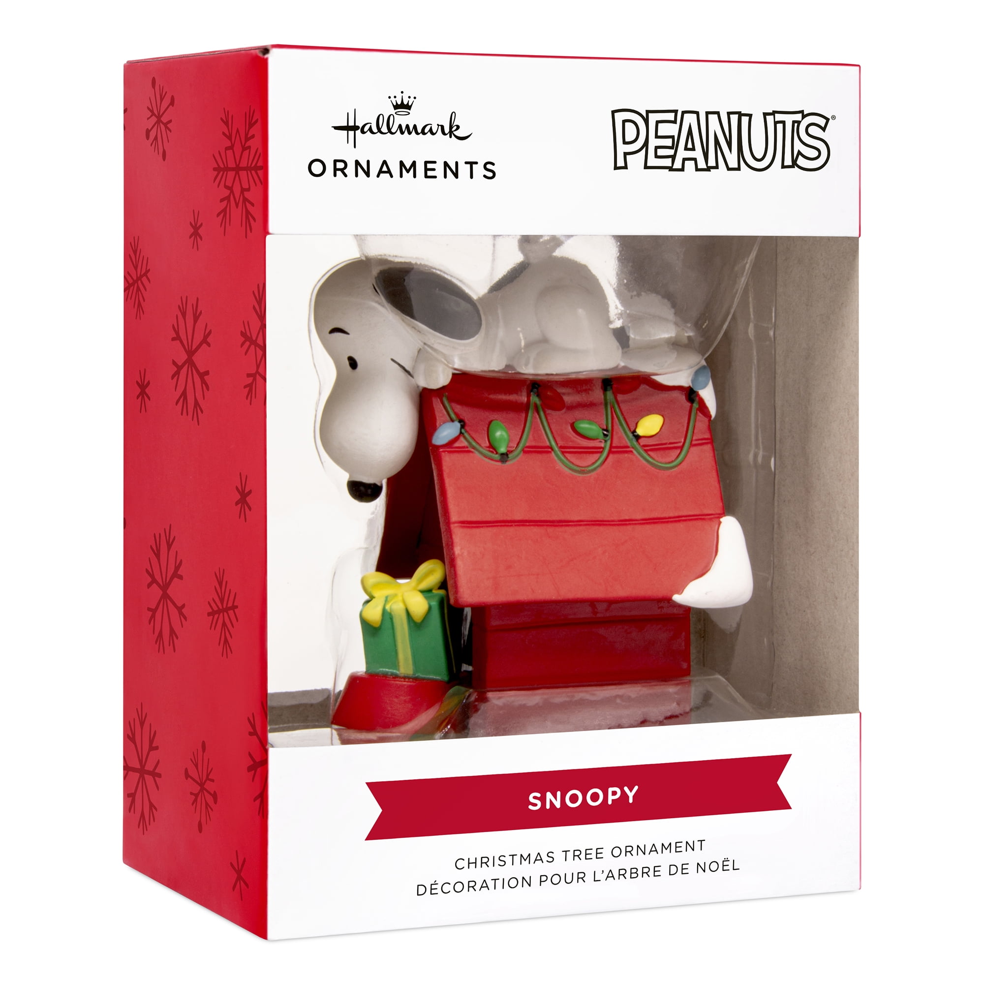 Hallmark Peanuts Snoopy on Holiday Doghouse Christmas Ornament, Gifts for Peanuts Fans
