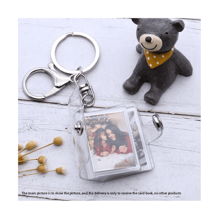 Mini álbum De Fotos Para Llavero Personalizado - Portaretratos De Cuero Con 10 Bolsillos Transparentes, Ideal Para Llevar Recuerdos