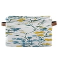 thumbnail image 2 of White Blue Yellow Florals Green Leaves Square Storage Bins with Handles Collapsible Containing Box 2 Packs, 2 of 9