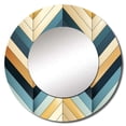 thumbnail image 2 of Designart "Mosaic Chevron Merge" Chevron Rund Mirror For Wall Decor - Large Gray Round Printed Mirror -Glam Round Living Room Mirror - 36" x 36", 2 of 6