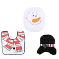 thumbnail image 1 of Juego de funda y alfombra para inodoro de Papá Noel, divertidas decoraciones navideñas para el baño, 1 of 5