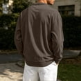 thumbnail image 7 of ZyeKqe Long Sleeve Tops for Men Corduroy Button Front Crewneck Pullover Golf Office Work Business Casual Shirts, 7 of 7