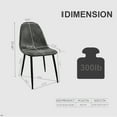 thumbnail image 3 of Cterwk Dining Chairs Set of 4, Modern Accent Chair with Linen Fabric Upholstered Seat, Dining Chair with Black Metal Legs for Dining Room Kitchen, Gray, 3 of 7