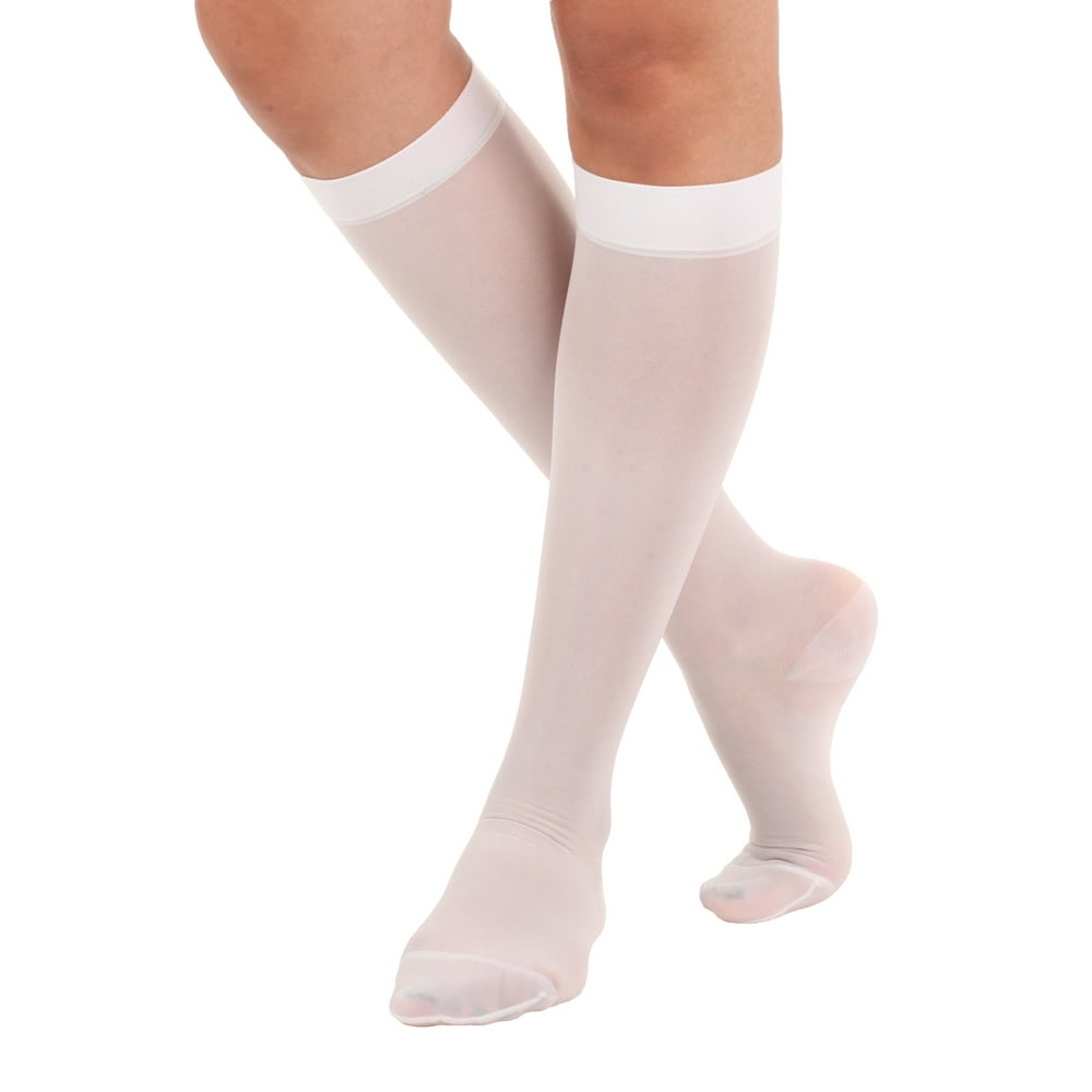 Absolute Support 1520mmHg Medium Support White Small Sheer Women's