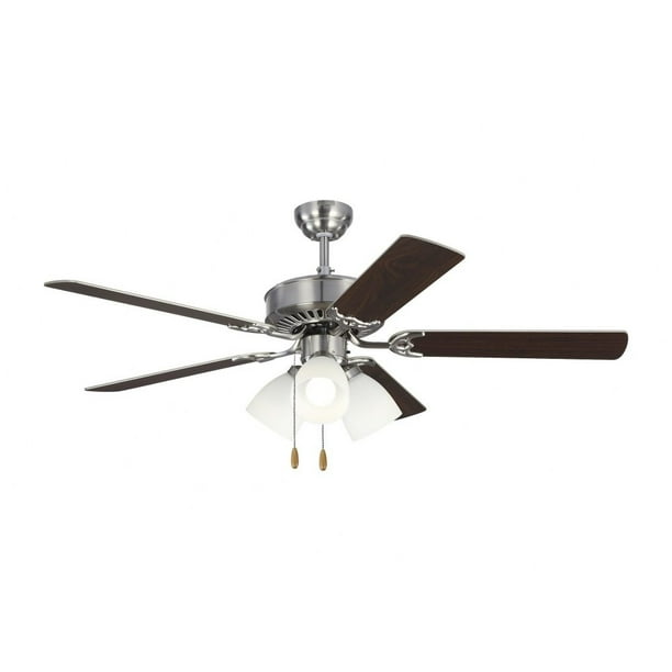 52 Inch 5 Blade A19 Led Ceiling Fan With Light Kit In Brushed Steel Silver Matte Com 52 Inch 5 Blade A19 Led Ceiling Fan, 5 Inch Ceiling Fan Light Kit