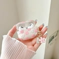 thumbnail image 4 of Compatible with AirPods Pro Clear Case, 3D Blue Flowers and Floral Pattern Design with Cute Cartoon Flower Keychain, Soft TPU Protective Shockproof Case for Airpod Pro for Girls Women, 4 of 9