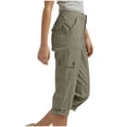 thumbnail image 5 of Besolor Womens Cargo Capris High Waisted Straight Leg Hiking Pants Lightweight Outdoor Athletic Casual Loose Cropped Trousers with Pockets, 5 of 7