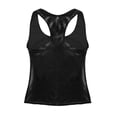 thumbnail image 4 of DPOIS Womens Shiny Metallic Sleeveless Racer Back Camisole Tank Top Vest Black S, 4 of 6