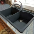thumbnail image 4 of Transolid Aversa 33'' L x 22'' W Granite Double Equal Drop-in Kitchen Sink, 4 of 5
