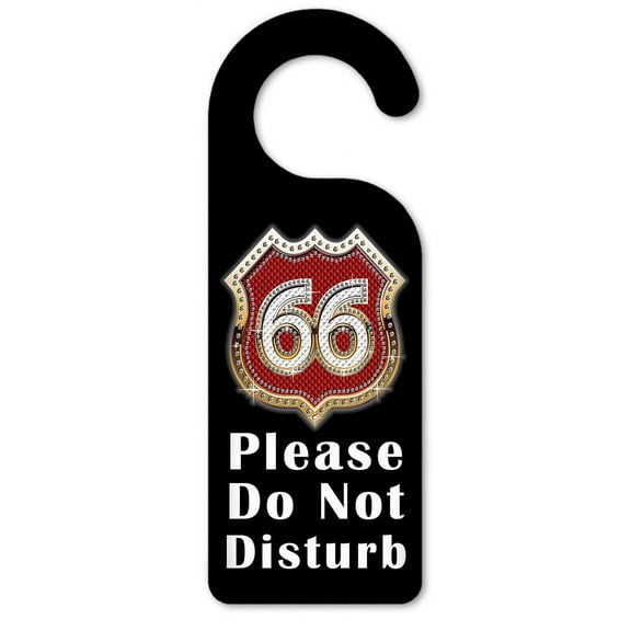Do Not Disturb Door Knob Hanger Sign - Route 66 Bling (red)