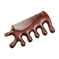 thumbnail image 1 of Masajeador de cuero cabelludo de madera con peine de dientes anchos para masaje relajante de cuello y cabeza. Diseño ergonómico natural., 1 of 5