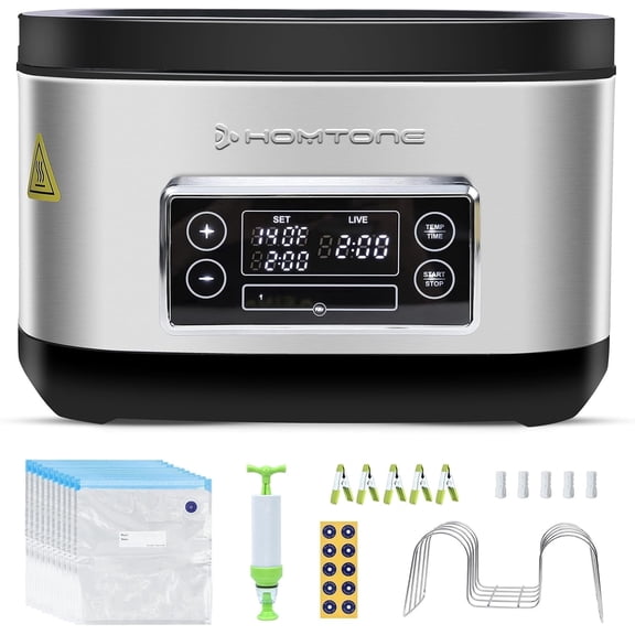Homtone 8-Quart Sous Vide Machine | Precision Cooker with Immersion Circulator, Temp & Timer Control | Includes Vacuum Bags & Pump