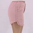thumbnail image 6 of Sngxgn Women's Casual Mid Rise Denim Shorts Stretch Ripped Raw Hem Jean Shorts(Pink,L), 6 of 9