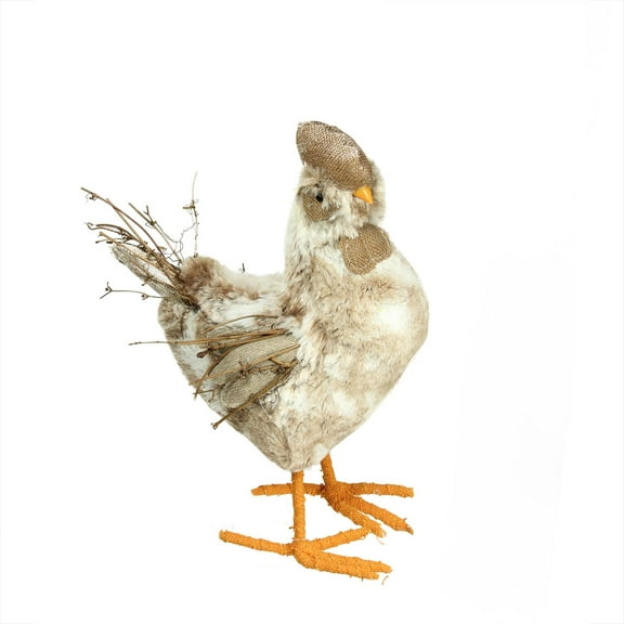 15.75" Brown and Orange Decorative Chicken Spring Table Top Figure