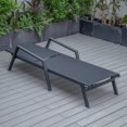 thumbnail image 2 of LeisureMod Marlin Patio Chaise Lounge Chair With Arms Aluminum Frame Black, 2 of 15