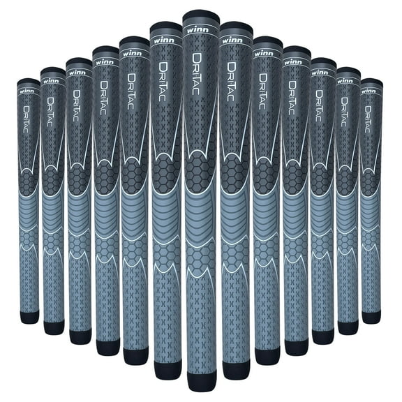 TITANUN DRI-TAC OVERSIZE by Winn- LATEST SERIES 13 Pieces DarkGrey/SilverGrey Golf Grip - Non-Slip & Cushioned Comfort - Incredible Comfort & Moisture-Wicking - Shock Absorption