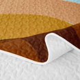 thumbnail image 5 of Castle Fairy Abstract Curved Hill Bed Spread Queen 3pcs,Mid Century Plant Outline Queen Coverlet Set,Orange Teal Cream,1 Quilt and 2 Pillowcases, 5 of 7