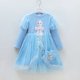 thumbnail image 3 of Vestido informal de algodón 100 % de Frozen Elsa Disney para niñas pequeñas, vestido de princesa, estampado de Elsa, reina de las nieves, línea A, bolso de otoño, ropa, 3 of 5