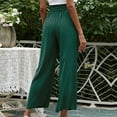 thumbnail image 6 of Wide Leg Pants for Women High Waist Solid Belted Lounge Pants Casual Loose Comfy Trousers with Pockets, 6 of 8